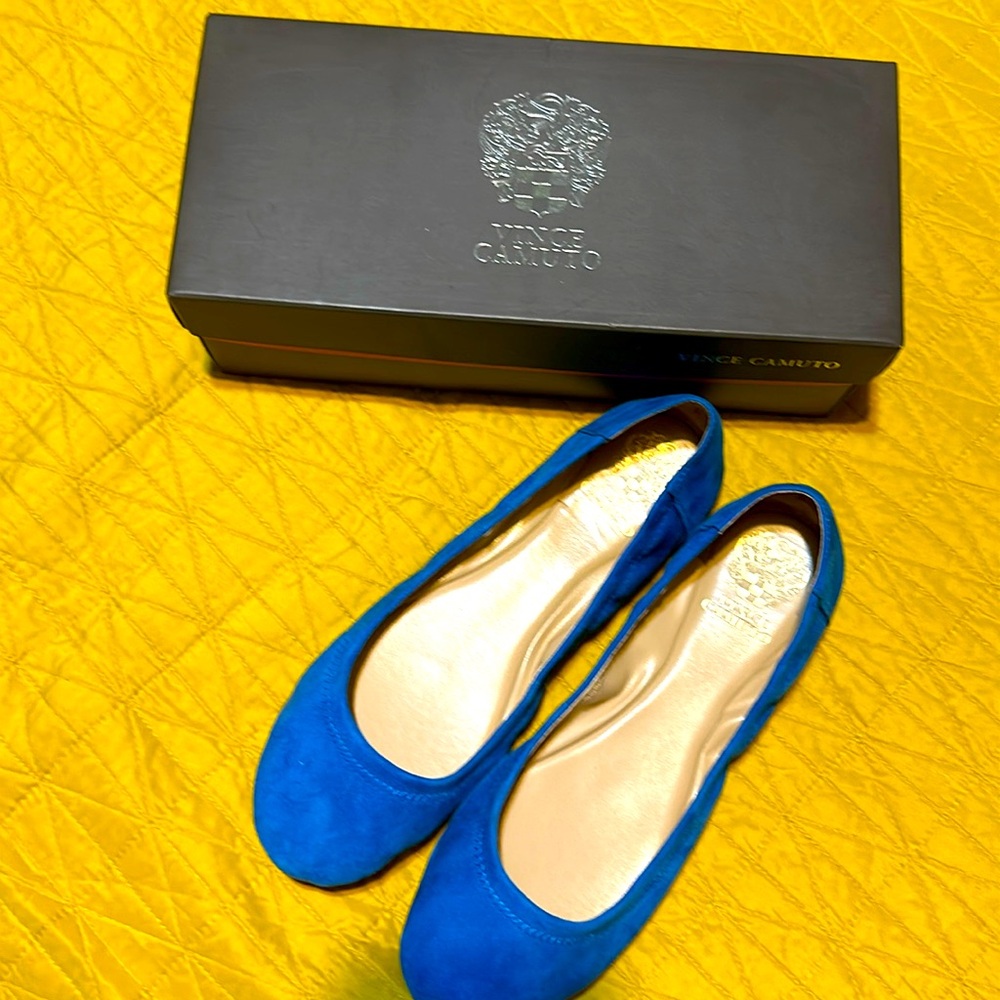 Vince Camuto Blue Suede Flats
